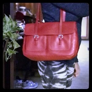 Red authentic Longchamp shoulder bag